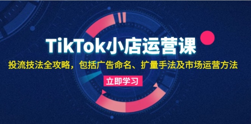 （第12677期）TikTok小店运营课 投流技法全攻略 百度网盘下载-4241课堂网