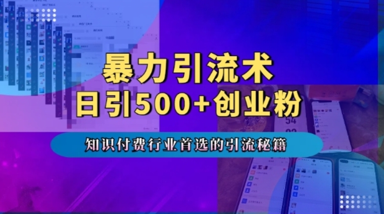 （第13956期）暴力引流术，专业知识付费行业首选的引流秘籍，一天暴流500+创业粉，五个手机流量接不完 百度网盘下载-4241课堂网