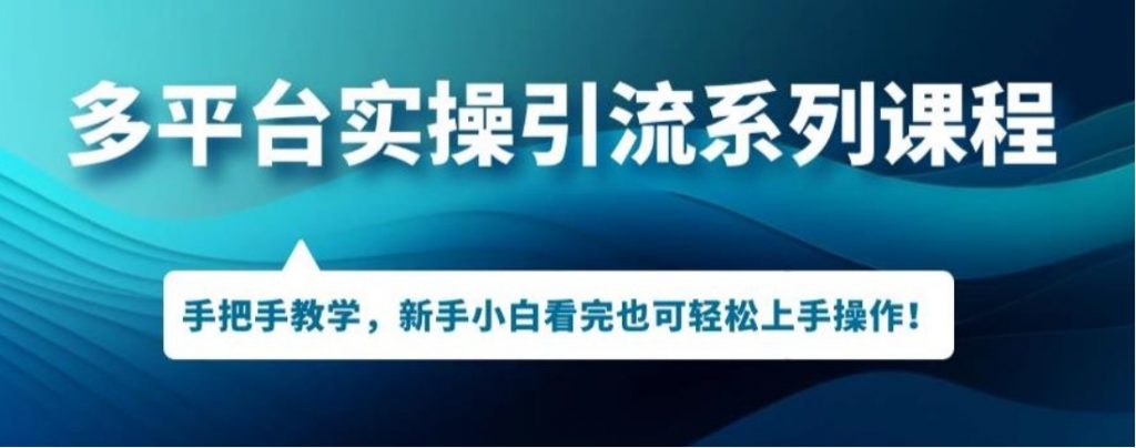 （第3088期）多平台引流实操系列课程，新手小白看完也可轻松上手进行引流操作 百度网盘下载-4241课堂网