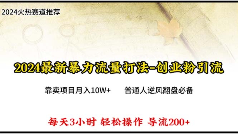 （第7891期）2024年最新暴力流量打法 每日导入300+，靠卖项目月入10W+ 百度网盘下载-4241课堂网