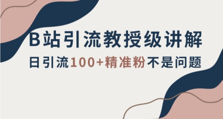 （第4475期）B站引流教授级讲解 细节满满，日引流100+精准粉不是问题 百度网盘下载-4241课堂网