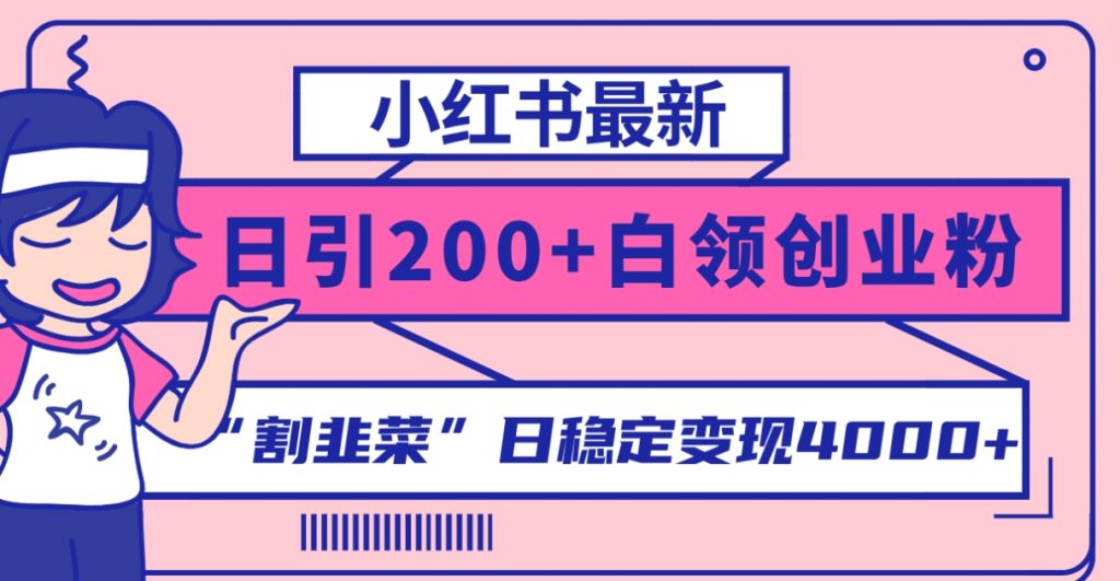 （第4582期）小红书最新日引200+创业粉”割韭菜“日稳定变现4000+实操教程 百度网盘下载-4241课堂网