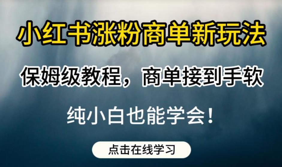 （第2605期）小红书涨粉商单新玩法，保姆级教程，商单接到手软，纯小白也能学会【揭秘】百度网盘下载-4241课堂网