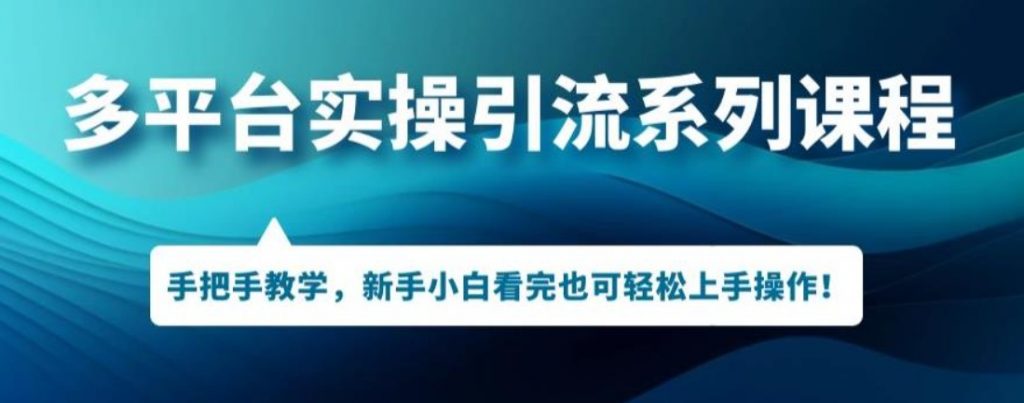 （第3088期）多平台引流实操系列课程，新手小白看完也可轻松上手进行引流操作 百度网盘下载-4241课堂网