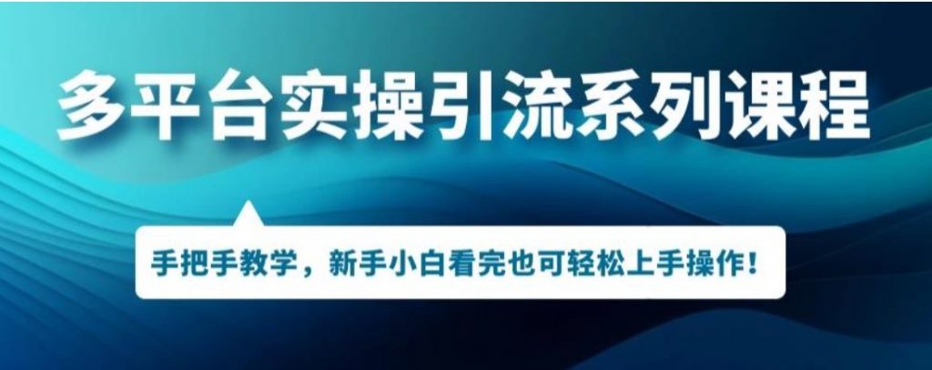 （第3088期）多平台引流实操系列课程，新手小白看完也可轻松上手进行引流操作 百度网盘下载-4241课堂网